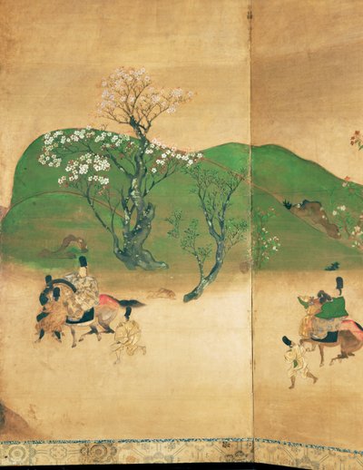 Shogun en tournée au printemps, période Edo (1603-1867) - Japanese School